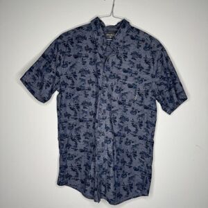 Eddie Bauer Short-Sleeve Button-Up‎ Fish Shirt Men's Tall Large Fishing Hiking